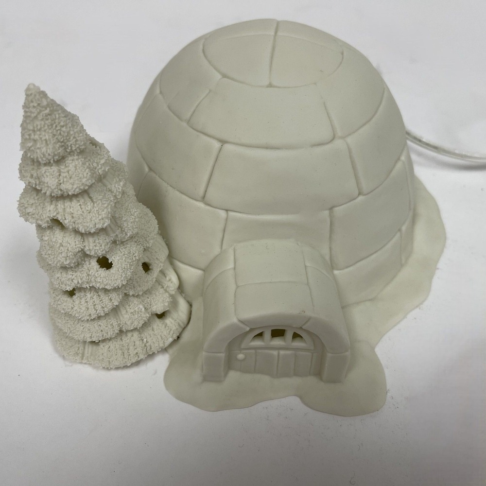 Department Dept. 56 Igloo Snowbabies Christmas Tree Lighted Decoration w/ Cord - Picture 4 of 15